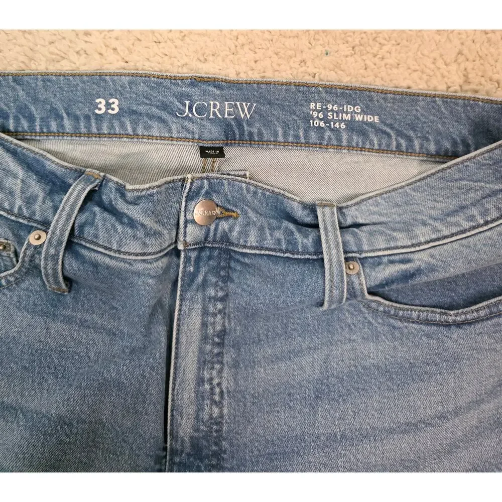 J. Crew Medium Wash '96 Slim Wide Jeans Women Size 33 Blue 36